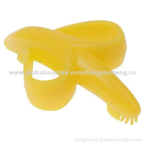 New Babies' Banana-shaped Infant Training Toothbrush, Made of 100% Food-grade Silicone, 10 x 6cm